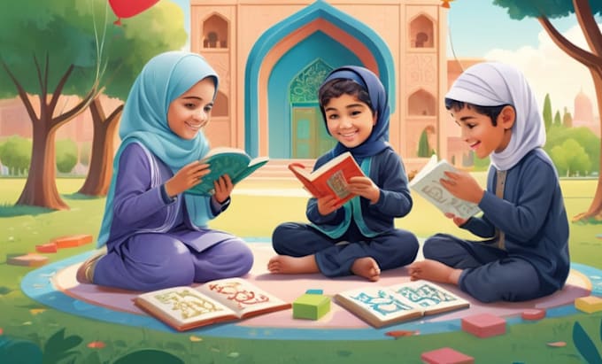 Bestseller - design adorable muslim children book illustrations, kids islamic content for KDP