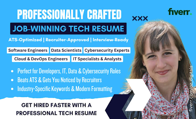 Gig Preview - Craft a job winning ats optimized tech resume software engineers IT data roles