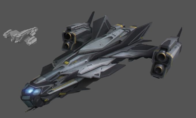 Gig Preview - Realistic 3d spaceship model, hard surface sci fi vehicle models, starship model