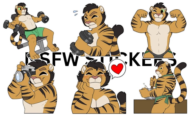 Bestseller - draw nsfw sticker fury telegram sticker sticker pack animated fury discord gif