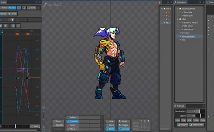 Bestseller - 2d animation for your 2d game character with spine pro or rive, unity 2d game