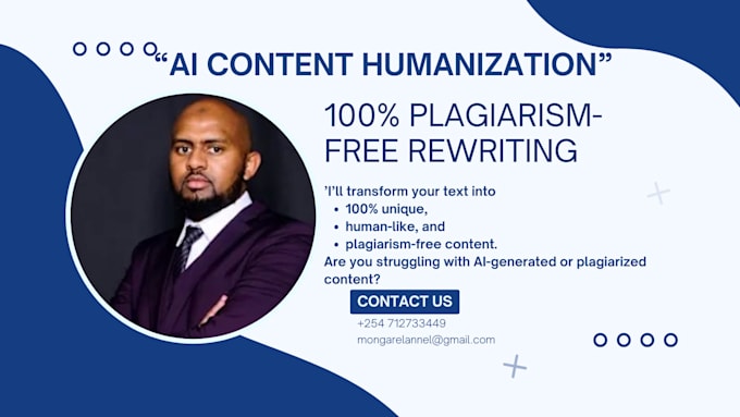 Bestseller - rewrite ai or copied content to 100 percent human content