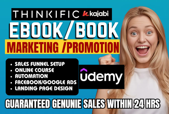 Gig Preview - Udemy online course amazon kdp booktok promotion ebook marketing sales funnel