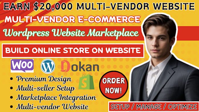 Gig Preview - Multi vendor ecommerce website marketplace, shopify wfcm woocommerce multivendor