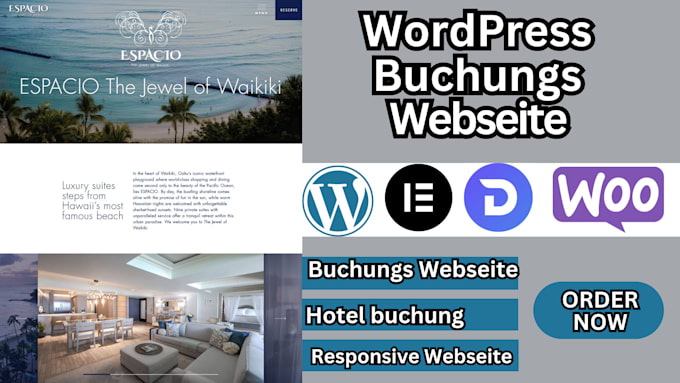 Gig Preview - Individuelle wordpress buchungs website für ferienwohnungen, hotels, airbnb,