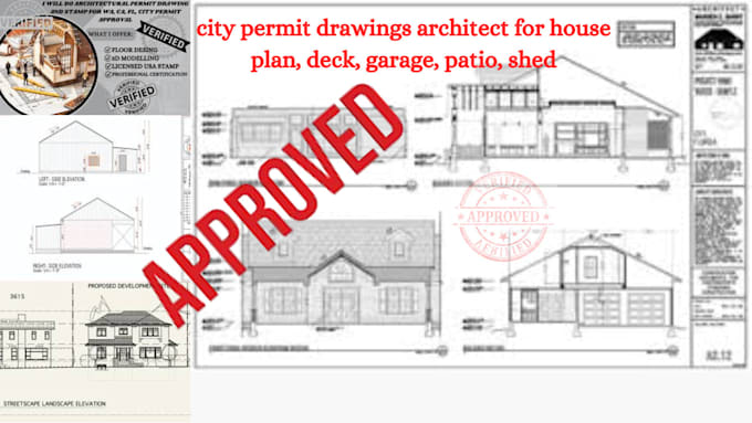 Gig Preview - Be your city permit drawings architect for house plan, deck, garage, patio, shed