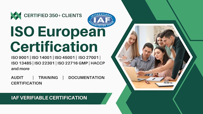 Gig Preview - Give iso 9001, 13485, 22716 gmp, 41001, 27701 certification documentation