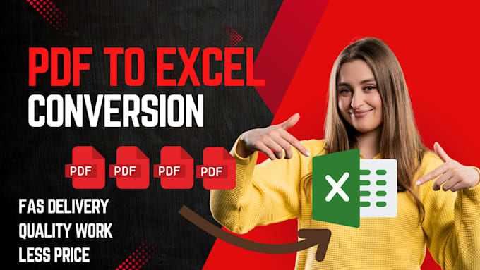 Gig Preview - Convert PDF to excel with 100 accuracy professional formatting