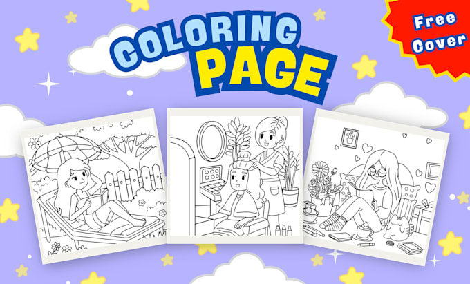 Gig Preview - Draw bold and easy coloring pages kids and adults for KDP