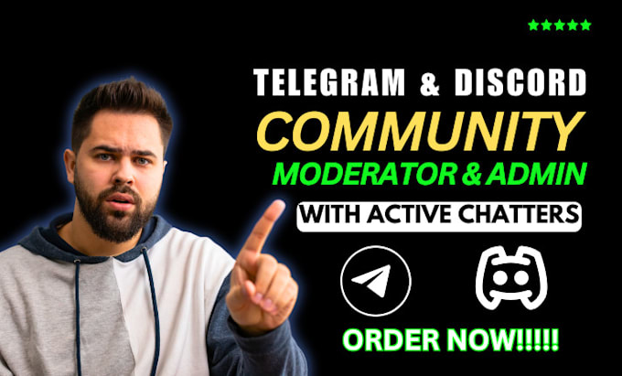 Gig Preview - Be your active crypto telegram, discord community moderator, manager or admin