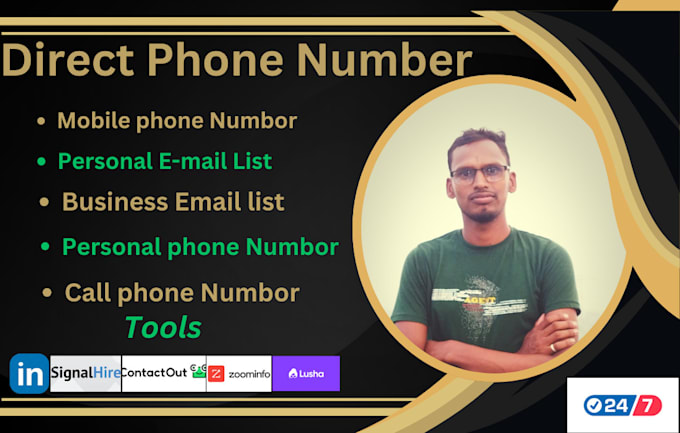 Gig Preview - Find direct phone number b2b lead generation and personal email list