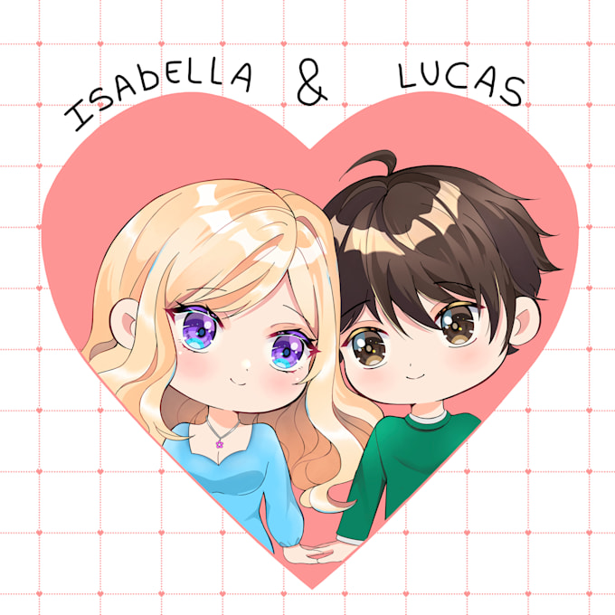 Gig Preview - Draw a cute couple chibi portrait