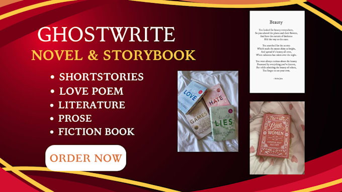 Bestseller - ghostwrite storybook, novels and love poem writer edit short stories and book