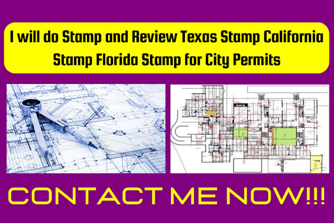 Gig Preview - Stamp and review texas stamp, california stamp, florida stamp for city permits