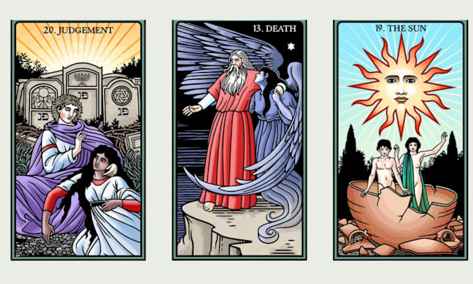 Gig Preview - Design custom tarot card oracle playing cards or any digital art tarot card game