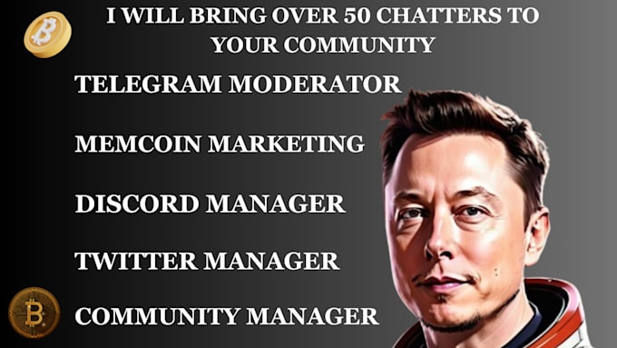 Gig Preview - Telegram community moderator, telegram chatters, memecoin community manager