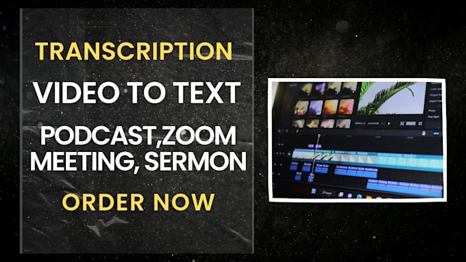 Gig Preview - Transcribe sermon, podcast zoom meeting video or audio transcription in 24hr