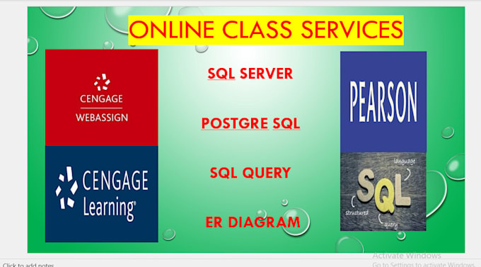 Gig Preview - Write sql server, sql query, postgresql, er diagram for you