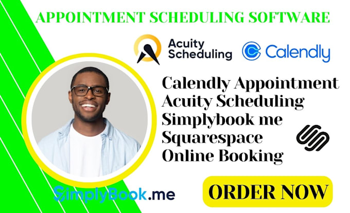 Gig Preview - Calendly booking acuity scheduling simplybookme vagaro and square appointments