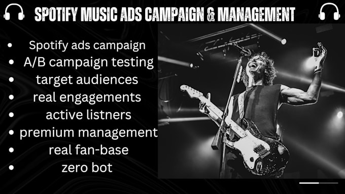 Gig Preview - Promote your music by spotify ads campaign setup and management