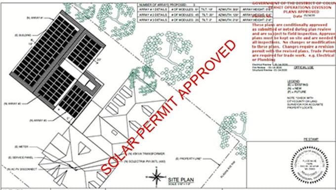 Gig Preview - Create ph stamped blueprints for landscape, hvac, solar battery, drywall permit