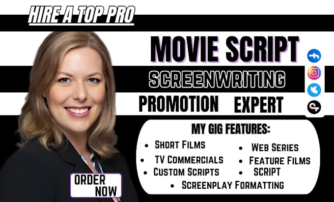 Bestseller - create a professional screenplay of any kind web series short film tvc feature