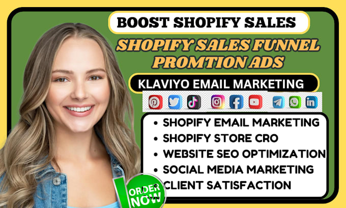 Gig Preview - Boost shopify sales with cro, audit klaviyo flows sales funnel shopify marketing