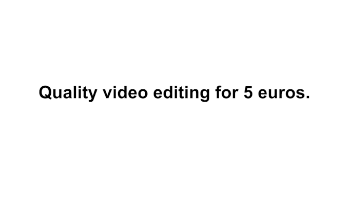 Bestseller - video editing for you