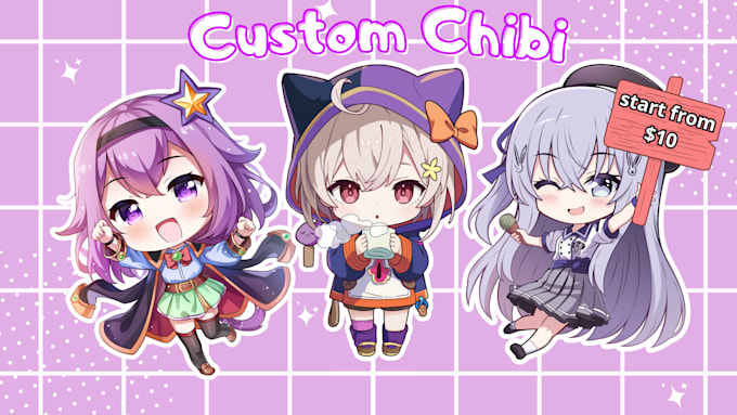 Bestseller - draw anime chibi art character design illustration, chibi emotes and vtuber