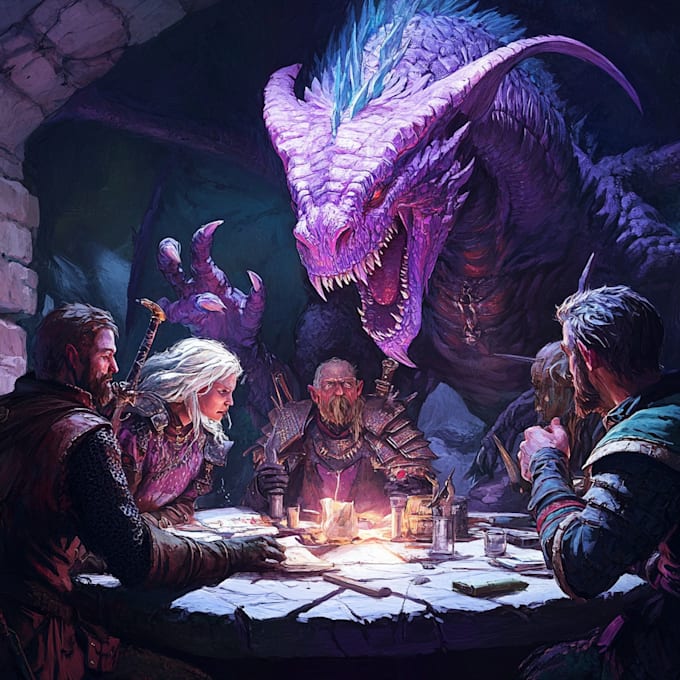 Bestseller - make a high quality dnd character art, dnd party, game art