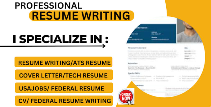 Gig Preview - Write ats resume executive usajobs federal resume writing cv cover letter