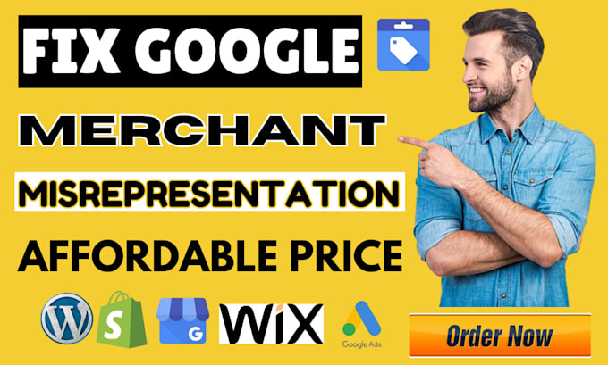 Gig Preview - Setup google merchant center fix merchant center suspension misrepresentation