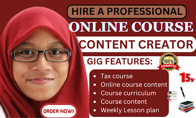 Bestseller - do online course content tax course course curriculum lesson plan content writer