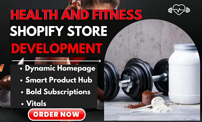 Gig Preview - Design complete health and fitness shopify store ecommerce website