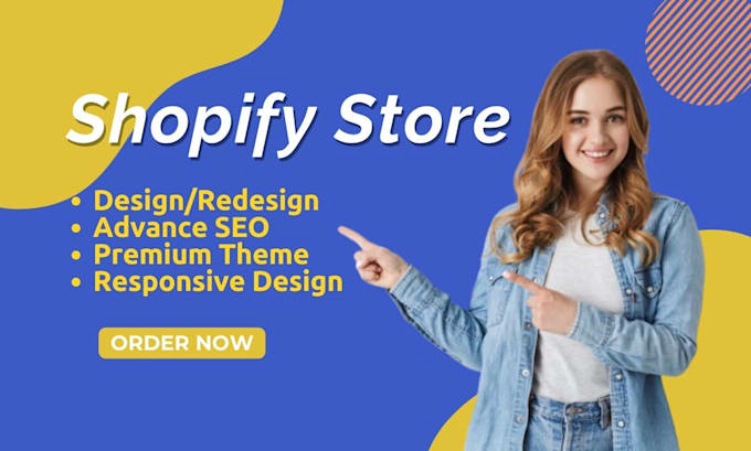 Gig Preview - Do shopify store design and redesign, shopify website developer and SEO expert