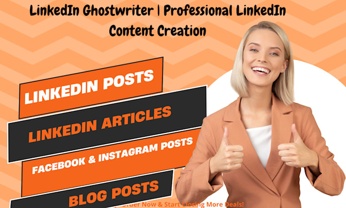 Gig Preview - Ghostwrite linkedin facebook instergram blog post content creation