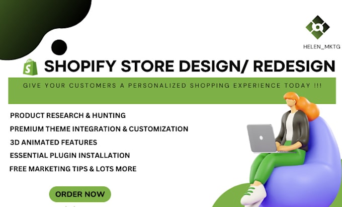 Bestseller - do complete shopify dropshipping store design, redesign shopify store