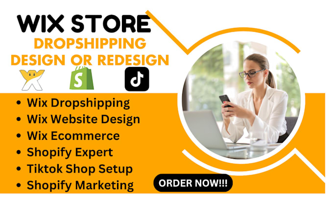 Gig Preview - Design wix ecommerce dropshipping website shopify expert marketing tiktok shop