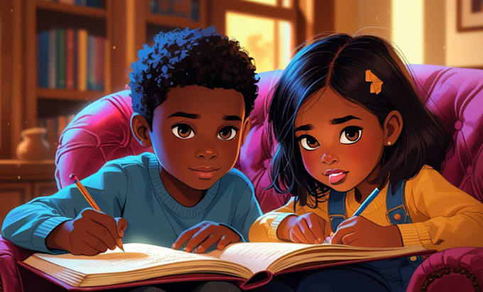 Bestseller - create 3d african american book  illustration, kids picture book and KDP cover