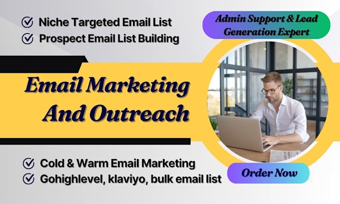 Gig Preview - Provide verified email list email warm up service bulk and cold email marketing