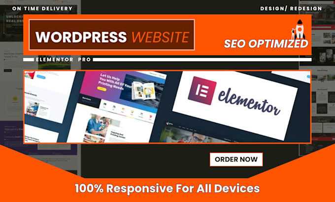 Gig Preview - Design a professional wordpress website mobile optimized and SEO friendly