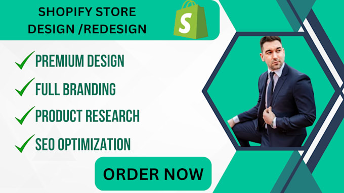 Gig Preview - Shopify website design, shopify redesign, dropshipping store, shopify website