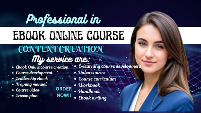 Gig Preview - Write ebook online course, training manual,  ebook writer, developmental editor