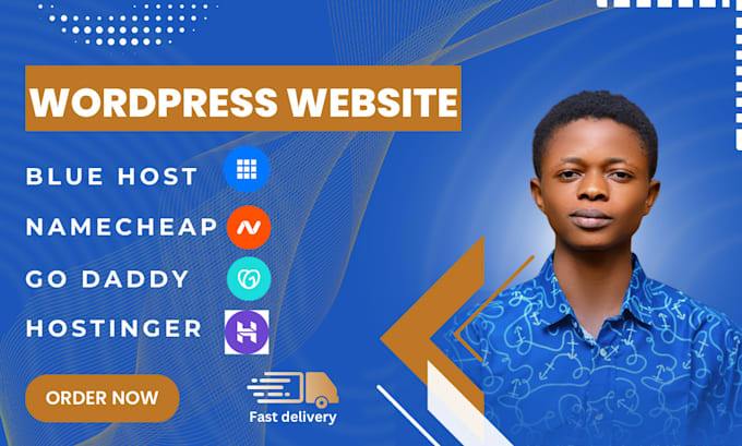 Gig Preview - Design wordpress website on bluehost, namecheap, godaddy and hostinger