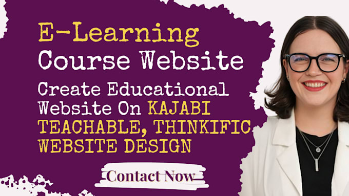 Gig Preview - Build online course website design elearning kajabi thinkific website teachable