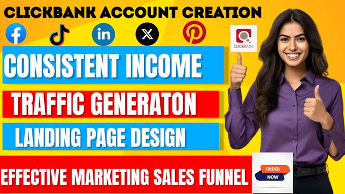 Gig Preview - Create clickbank account affiliate marketing, affiliate sales funnel