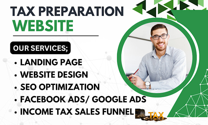 Gig Preview - Design tax preparation website finance website income tax leads