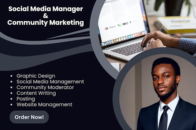 Gig Preview - Manage your community, social media manager, content design