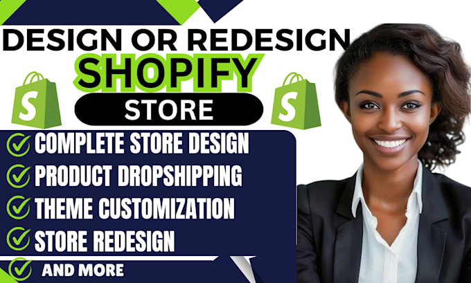 Gig Preview - Design shopify store shopify marketing redesign shopify dropshipping