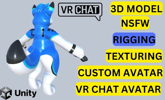 Gig Preview - Create custom 3d nsfw fursona avatar for vrchat, VR, and vtuber use fully rigged